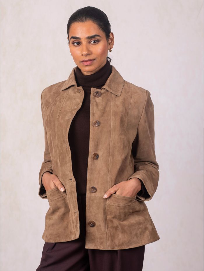 Milnthorpe Suede Jacket in Light Brown
