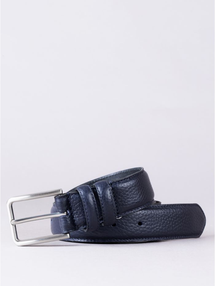 Storrs Leather Belt in Navy
