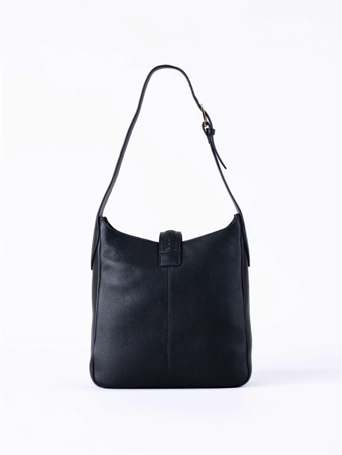 Dalston Leather Hobo Bag in Black