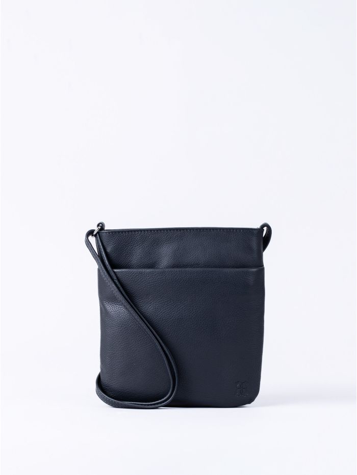 Lowther Leather Cross Body Bag in Navy