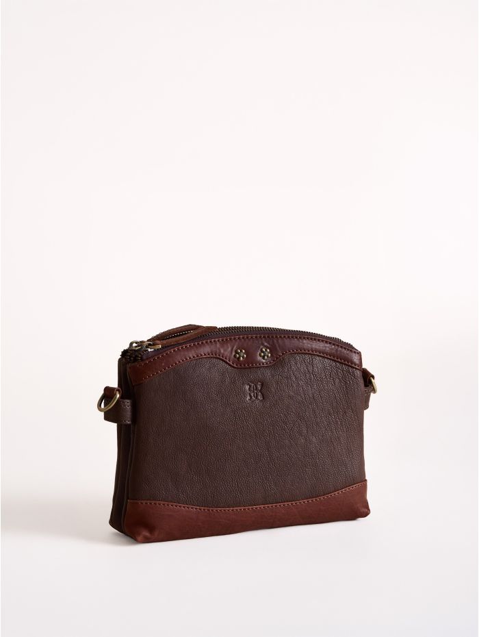 Hartsop Zip Leather Cross Body Bag in Brown