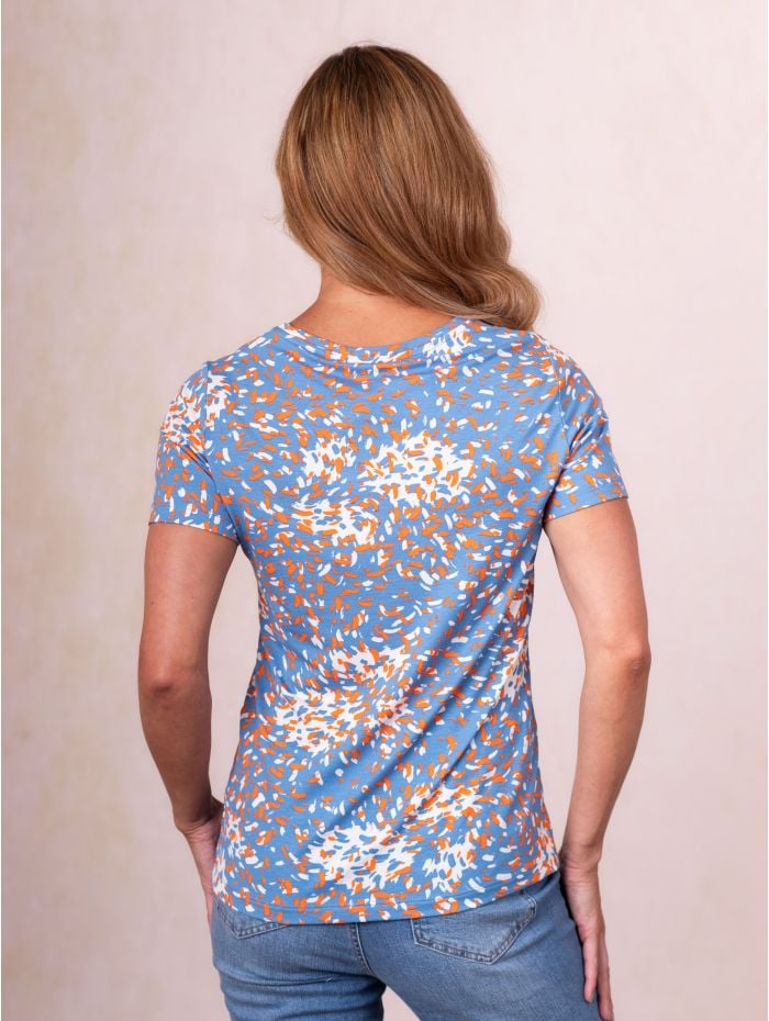 Brea Short Sleeve Jersey Top in Blue
