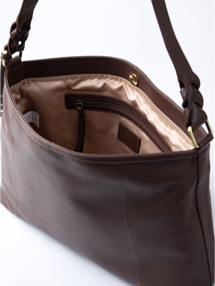 Howgill Leather Hobo Bag in Chocolate Brown