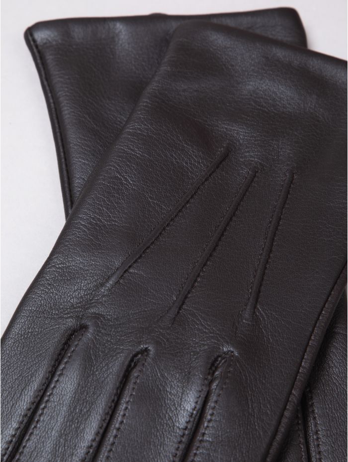 Becky II Leather Gloves in Chocolate Brown