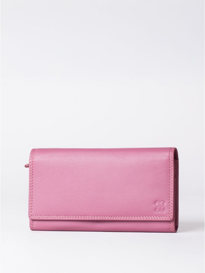Large Leather Purse in Mauve