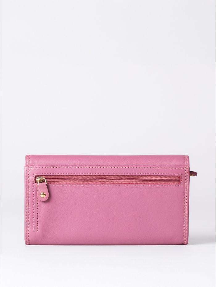 Large Leather Purse in Mauve