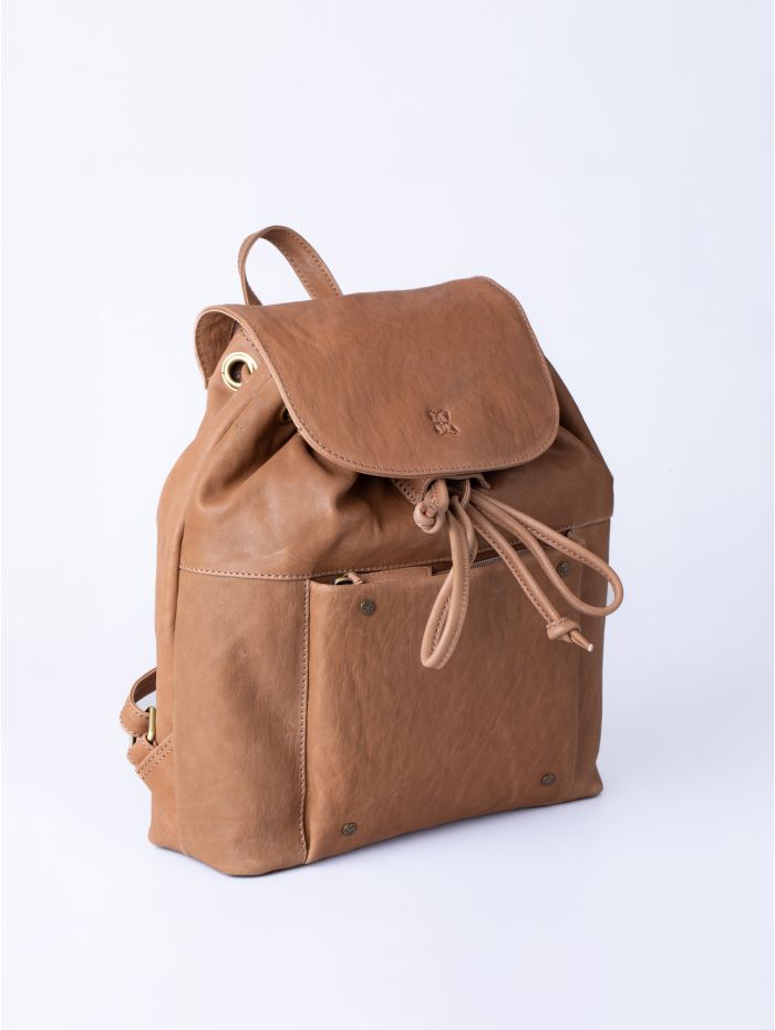 Harstone Leather Backpack in Taupe