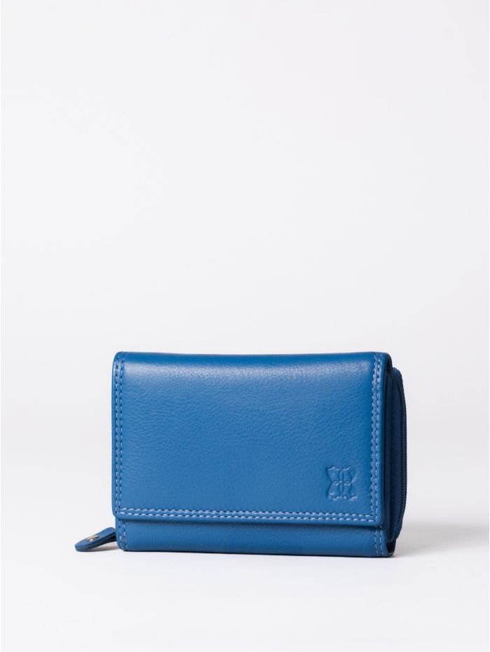Small Leather Purse in Blue