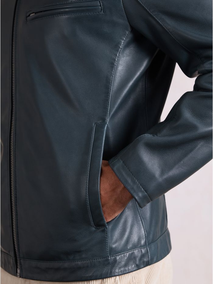 Penton Leather Jacket in Navy