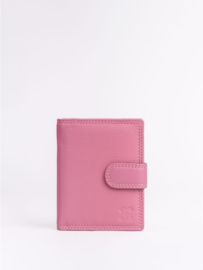 Small Leather Tab Purse in Mauve
