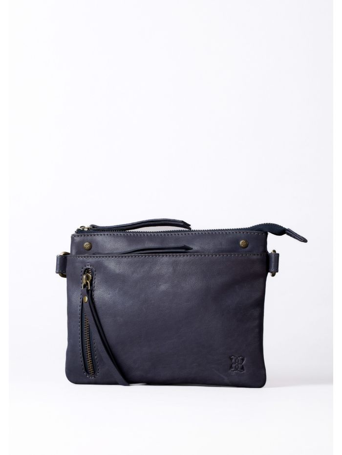 Harstone Mini Leather Cross Body Bag in Blue
