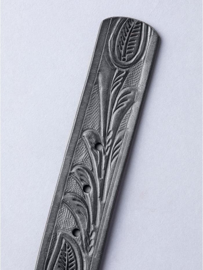 Embossed Leather Belt in Black