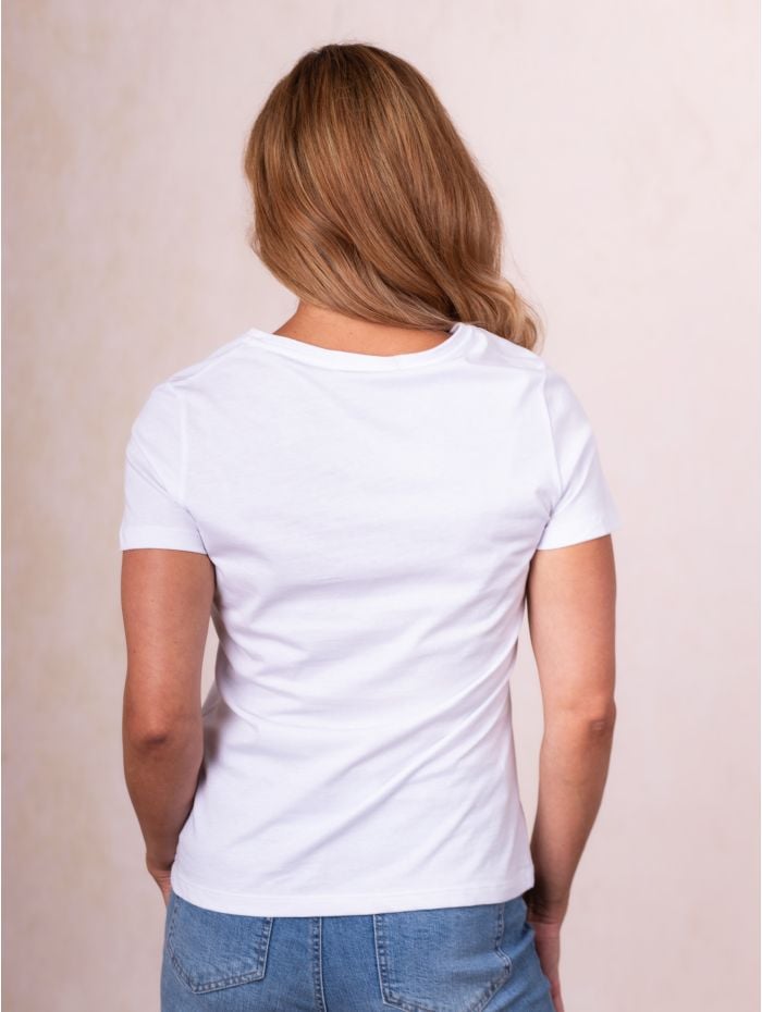 Milly Placement Print T-Shirt in White