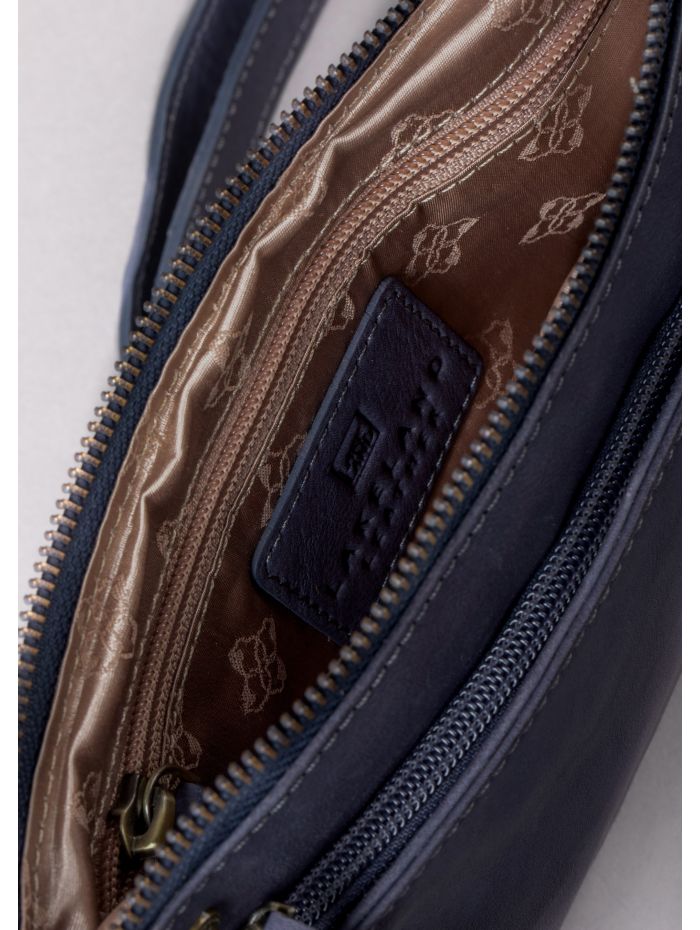 Harstone Mini Leather Cross Body Bag in Blue