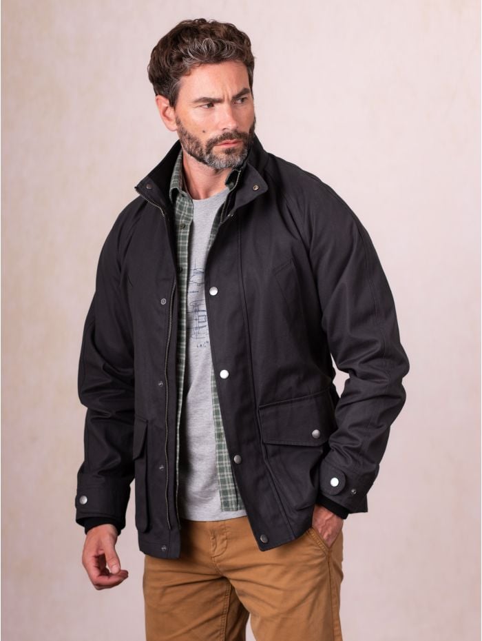 Coniston Wax Field Jacket in Black
