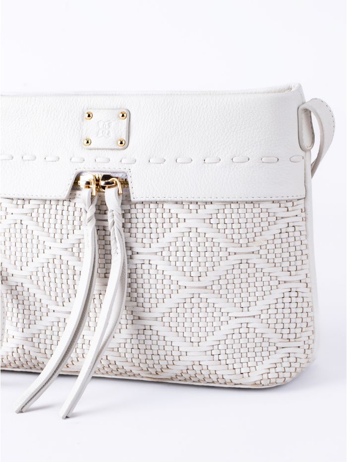 Wasdale Leather Cross Body Bag in Off White