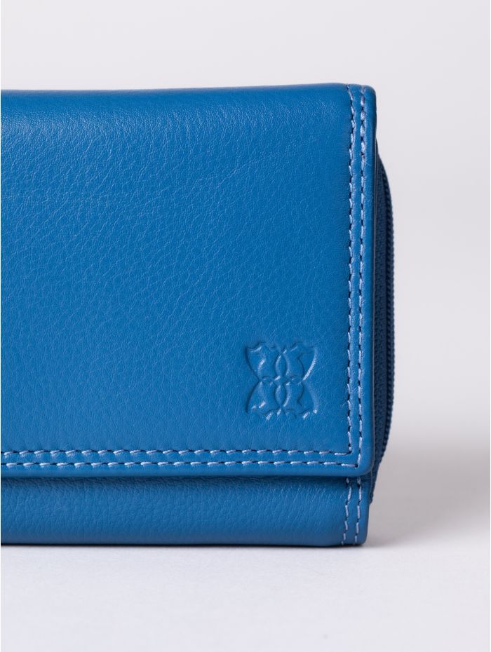 Small Leather Purse in Blue