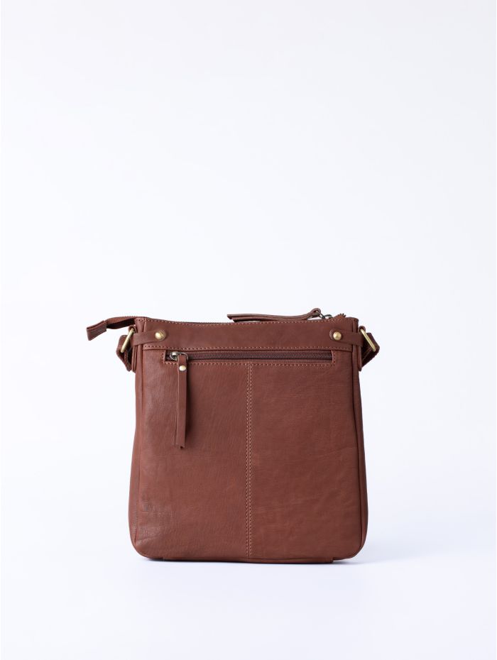Harstone Large Leather Cross Body Bag in Tan