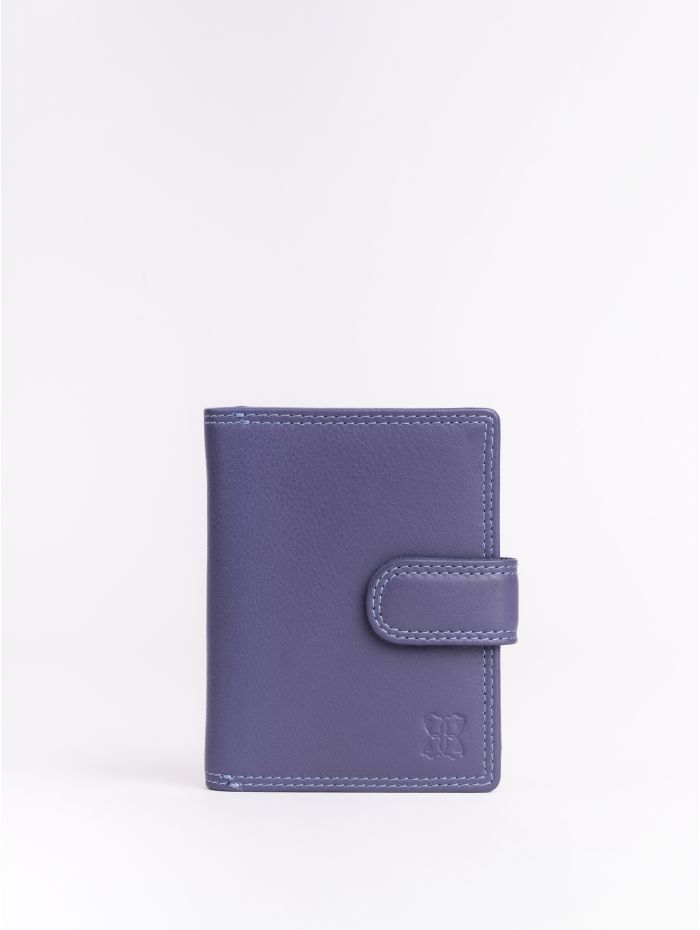 Small Leather Tab Purse in Purple
