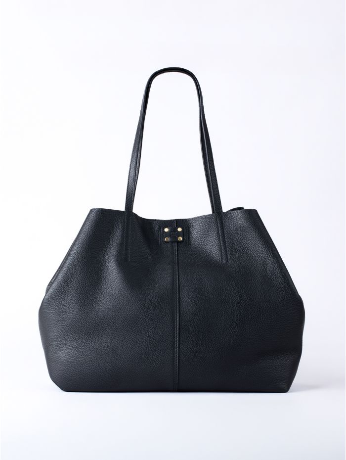 Tarraby Leather Tote Bag in Black