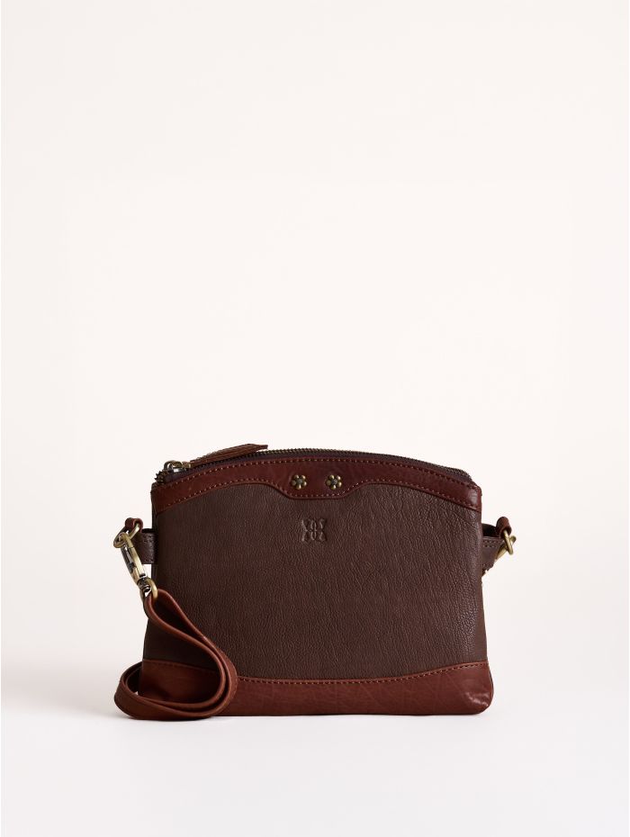 Hartsop Zip Leather Cross Body Bag in Brown
