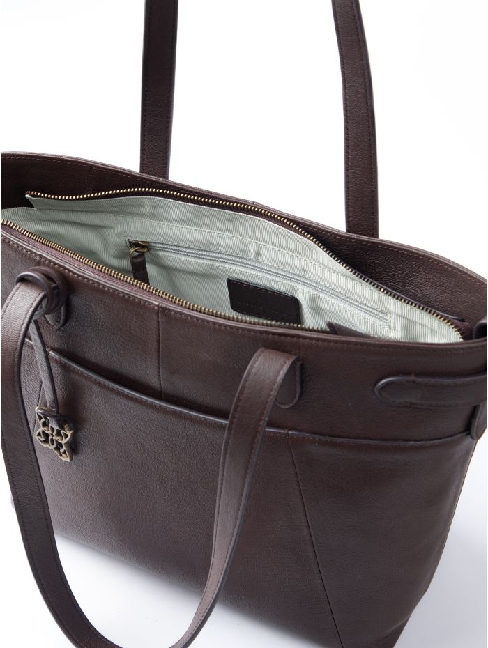 Newby Leather Tote Bag In Chocolate
