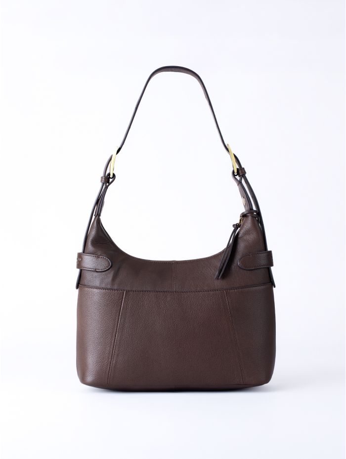Newby Leather Hobo Shoulder Bag in Chocolate