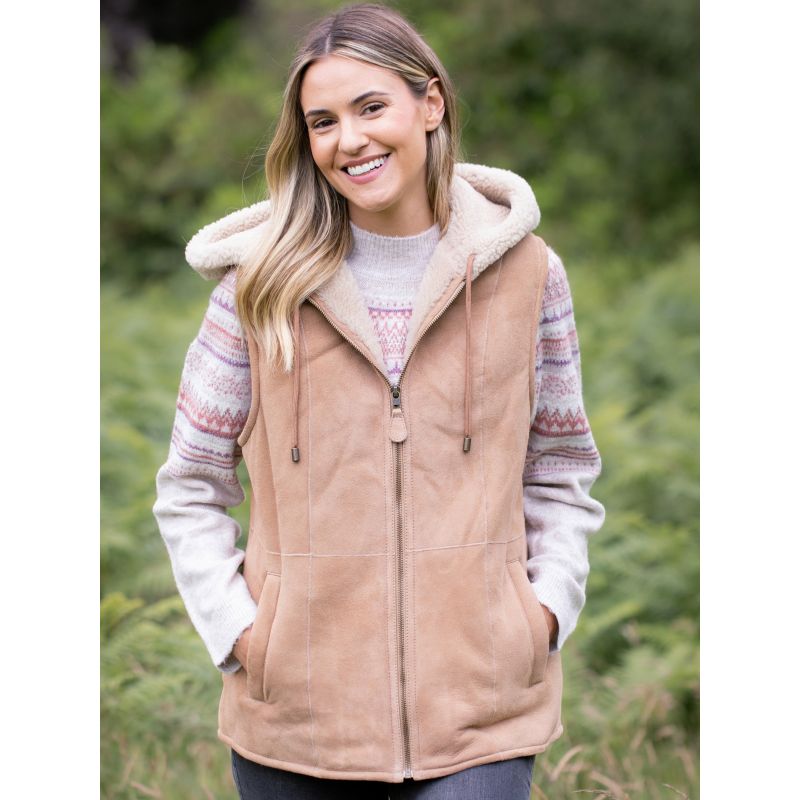 Grasmoor Shearling Hooded Gilet
