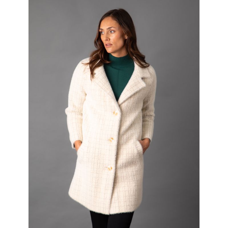 Francis Button Check Coat