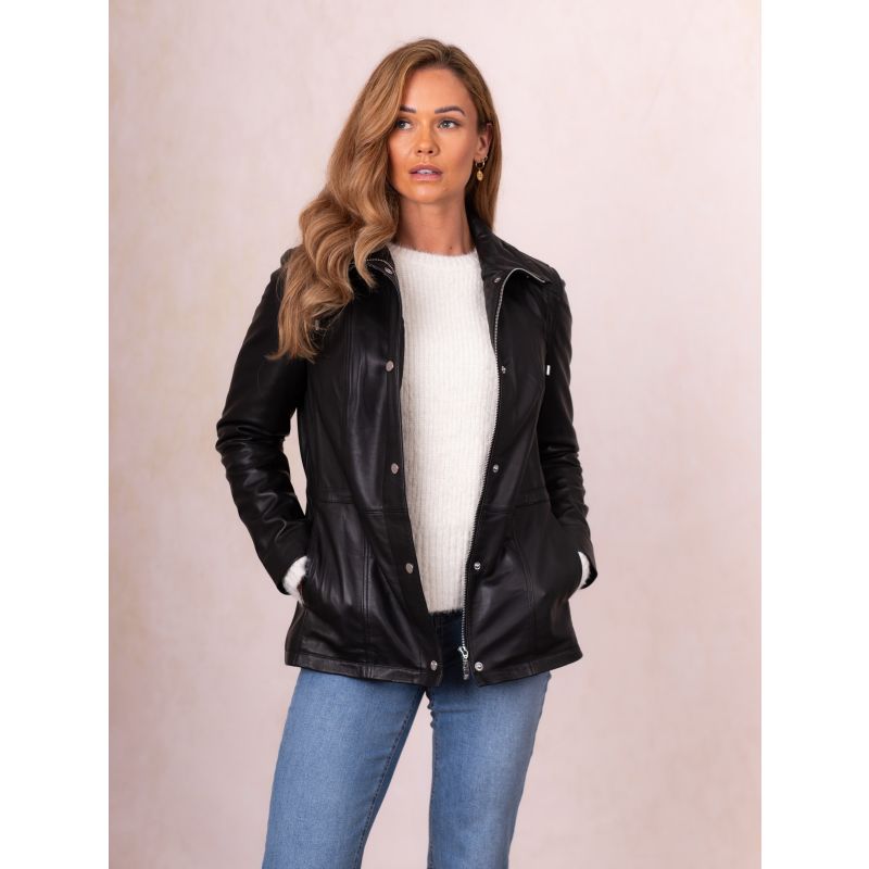 Leithwaite Leather Field Jacket in Black | Lakeland Leather