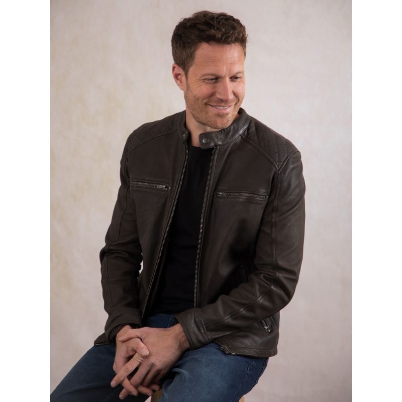 Harker Leather Jacket in Brown | Lakeland Leather