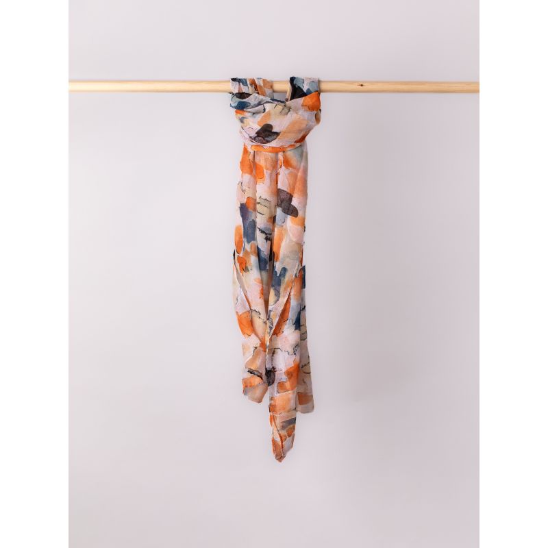 Lola Abstract Print Scarf Orange
