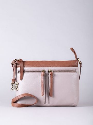 Lakeland Leather Beetham Leather Cross Body Bag in Beige