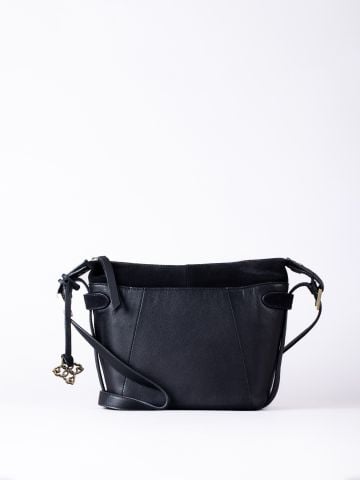Lakeland Leather Bridge Leather Cross Body Bag in Black
