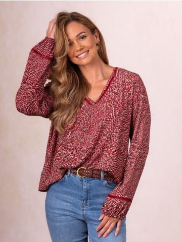 Lakeland Leather Lynsey Blouse in Red
