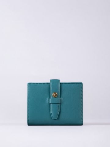 Lakeland Leather Icon Stud Small Leather Tab Purse in Teal