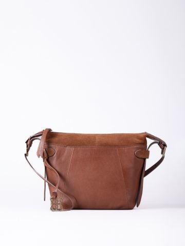 Bridge Leather Cross Body Bag in Tan