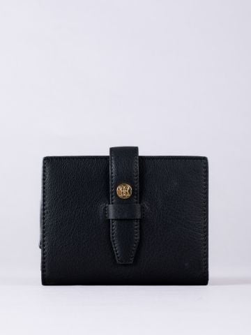 Lakeland Leather Icon Stud Small Leather Tab Purse in Black