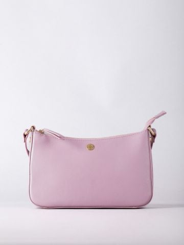 Lakeland Leather Tarnbeck Curved Leather Cross Body Bag in Dusky Pink