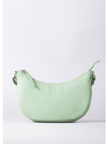 Lakeland Leather Coniston Crescent Leather Cross Body Bag in Light Green