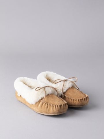 Lakeland Leather Ladies' Sheepskin Moccasins in Tan