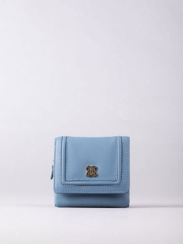 Lakeland Leather Icon Mini Leather Flapover Purse in Sky Blue