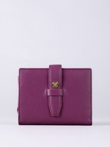 Lakeland Leather Icon Stud Small Leather Tab Purse in Cranberry