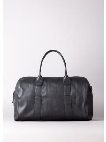 Shoregill Small Leather Holdall in Black