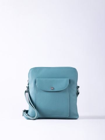 Lakeland Leather Tirrill Leather Cross Body Bag in Mineral Blue
