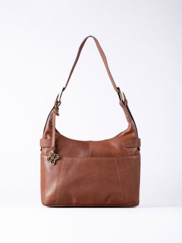 Lakeland Leather Newby Leather Hobo Shoulder Bag in Tan