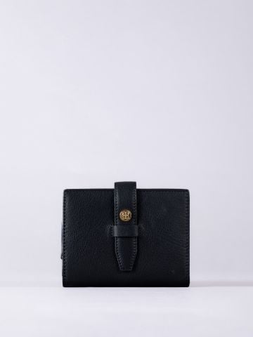 Lakeland Leather Icon Stud Small Leather Tab Purse in Black