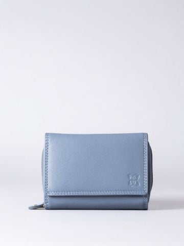 Lakeland Leather Small Leather Purse in Sky Blue