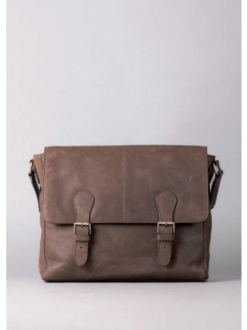 Lakeland Leather Hutton Leather Messenger Bag in Chocolate Brown