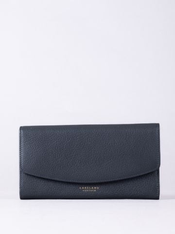 Lakeland Leather Esthwaite Leather Flapover Purse in Navy